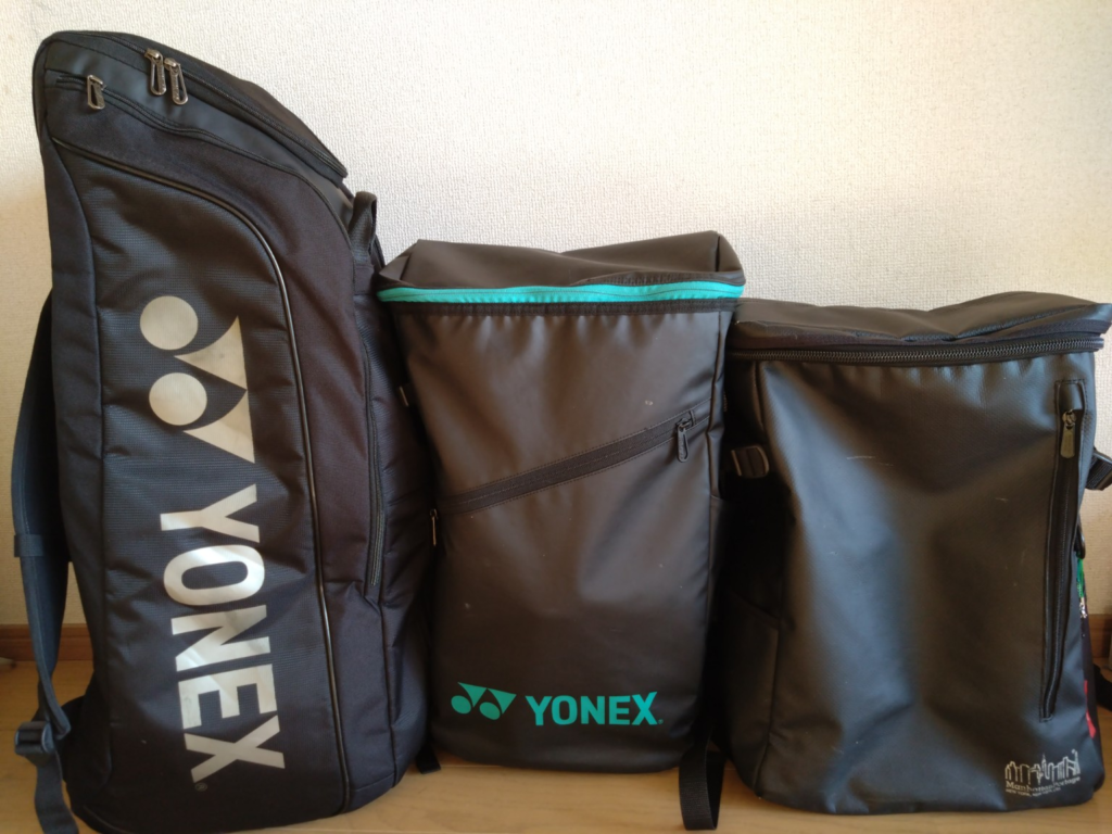 中学生の満員電車通学と部活バッグの使い分け比較（ヨネックスBAG2403・BAG2438・マンハッタンポーテージMP2231）